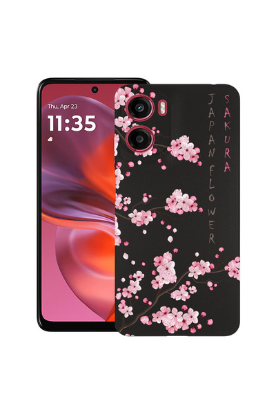 bestcase Carcasă ultra subțire TPU pentru Motorola Moto G06, floare de cireș,...