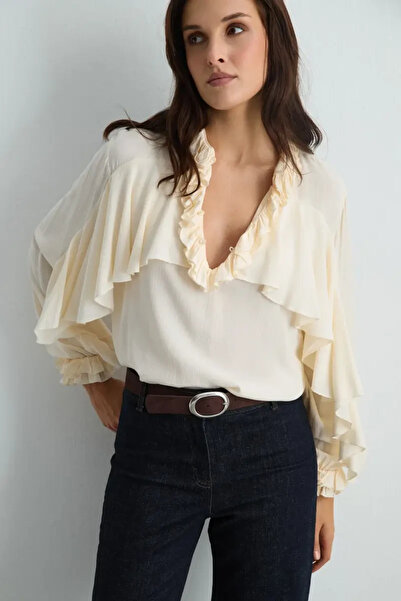 Gusto Gümüş Tokalı Suni Süet Kemer - Kahverengi