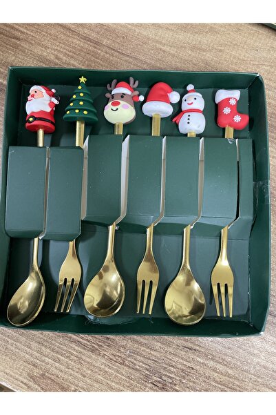 Erkin Kozmetik Christmas Spoon and Fork Presentation Set, Small Size