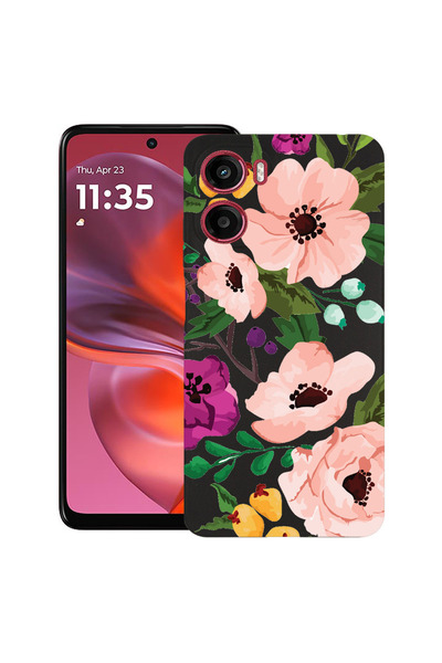 bestcase Carcasă ultra subțire TPU pentru Motorola Moto G06, flori pastelate,...