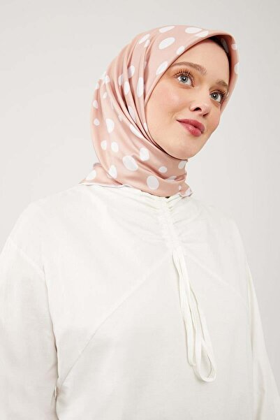 Levidor Somon Puantiye Desen Twill Digital Eşarp