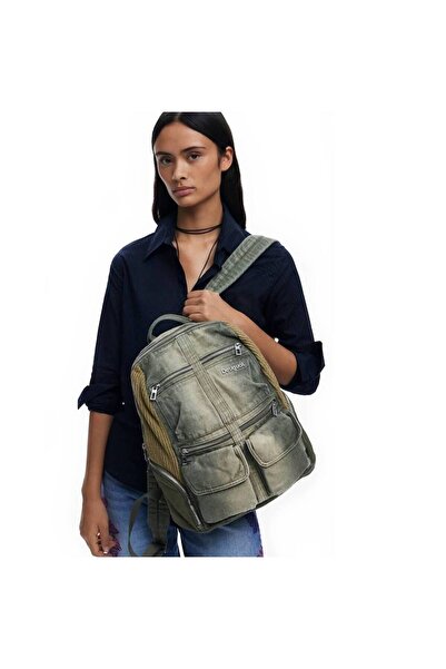 Desigual Women's backpack, Desigual, Bravo Hybrid Chester series, Olive green