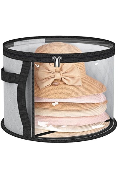 Generic Azonee Hat Storage Bag for Women & Men, Oversized Clear Organizer with Handles, Holds up to 7 Wide