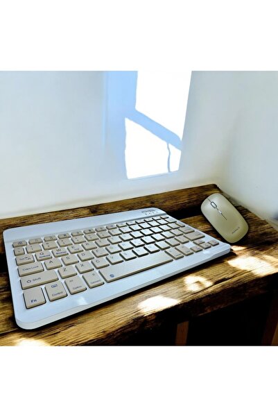 OEM Bluetooth keyboard and mouse set, white-gold, ultra-thin, DPI 800/1200/1600, dimensions 247x150