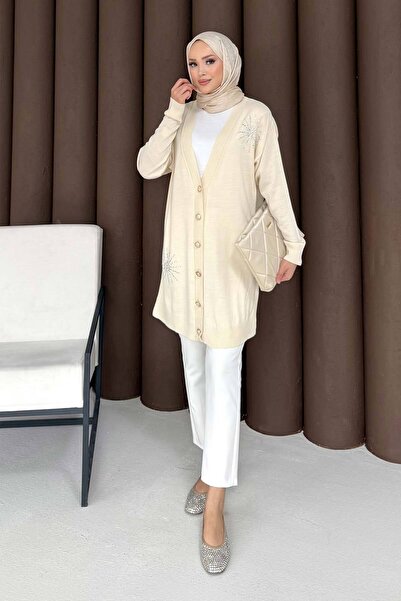 Melike Tatar Πλεκτό Ζακέτα με Πέτρες 70-2486