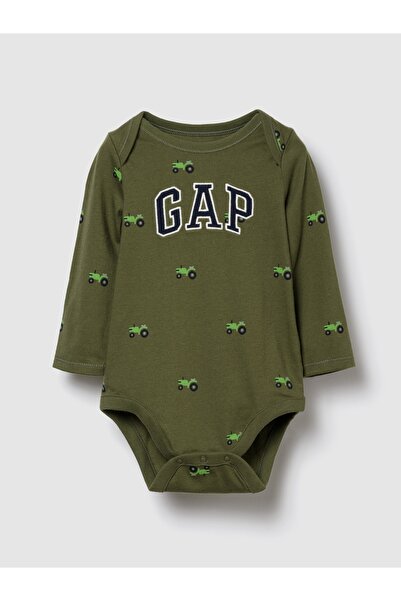 GAP Bebek Yeşil Organik Pamuk Logo Bodysuit