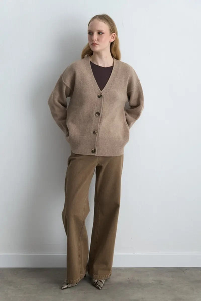 Gusto Μάλλινη Ζακέτα - Μπεζ