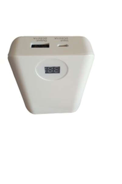 K KATHODE Portable external battery 2600 mAh, 1 USB charging port, digital LED display, white,