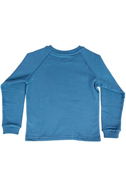 Ozmoz By Mukadder Özden Organic Cotton Printed Blue Winter Boys' Sweatshirt