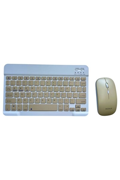 OEM Bluetooth keyboard and mouse set, white-gold, ultra-thin, DPI 800/1200/1600, dimensions 247x150
