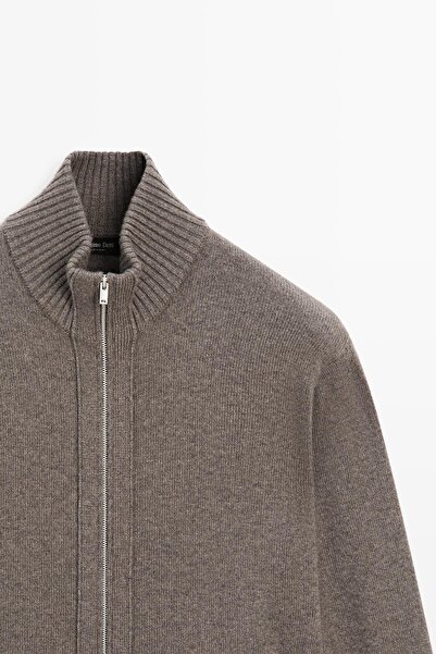 Massimo Dutti Fermuarlı yün karışımlı hırka