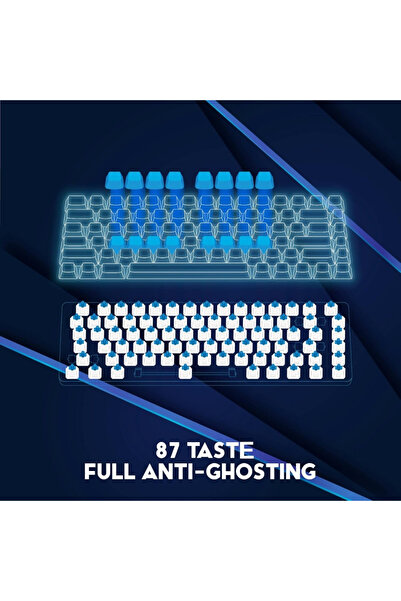 Raven DR1TECH Mechanical TKL gaming keyboard, PC/PS4, RGB lighting, 87 anti-ghosting keys, USB cable