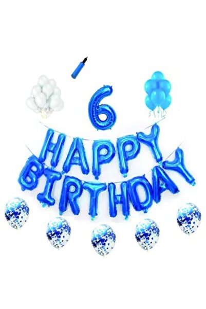 Domi Party & Gifts Set baloane Happy Birthday , 6 ani, albastru