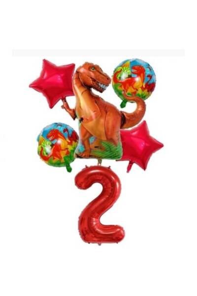Shop Carnaval Set tematic de aniversare, 2 ani, Dinozaur T-Rex