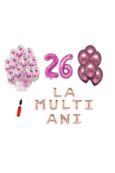 Domi Party & Gifts Set 33 baloane, Domi Party & Gifts, La mulți ani de 26 de ...