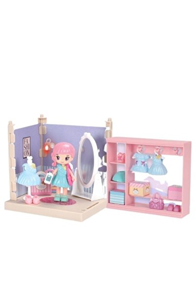 DAMUR Wardrobe set with outfits, dollhouse with clothes and accessories