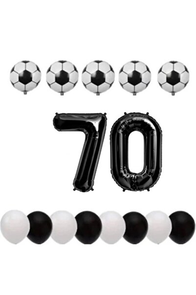 OEM Set de 15 baloane, ESB, aniversare de 70 de ani, temă fotbal, număr folie...