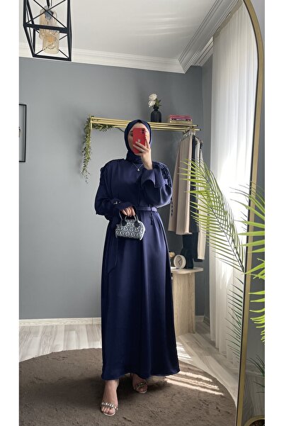 byalisdmr Elegance Saten Elbise -Lacivert