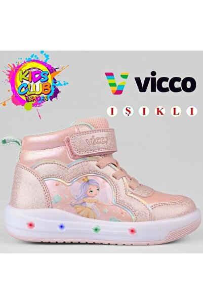Vicco Klint Phylon Kauçuk Taban Ortopedik Işıklı Çocuk Bot PUDRA