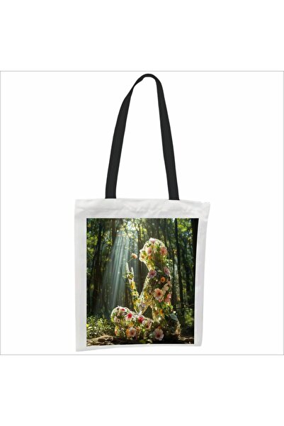 OEM Thick canvas laptop bag with zipper, with artistic design