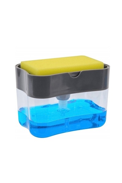 DAMUR Dozator de săpun lichid de vase 2 în 1 cu suport pentru burete de bucăt...