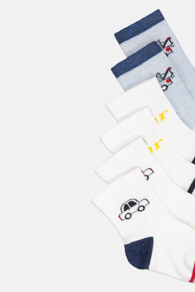 Joe Boxer Toddlers Boy 3 Pairs Printed Crew Socks, Multicolor