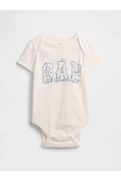 GAP Bebek Beyaz Baby Logo Bodysuit