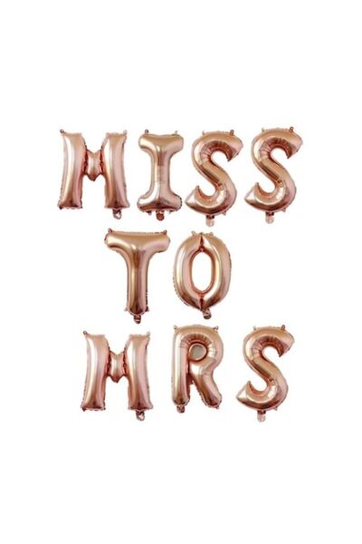 Danex Metallic Foil Balloon Set 'Miss to Mrs', 40 cm Letters, Pink