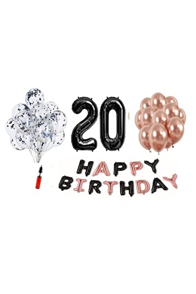 Domi Party & Gifts Set 36 baloane, Domi Party & Gifts, La mulți ani negru/aur...