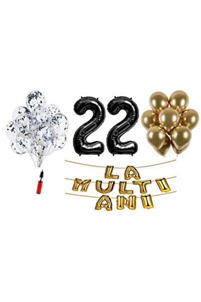 Domi Party & Gifts Set 33 baloane, Domi Party & Gifts, La mulți ani de 22 de ...