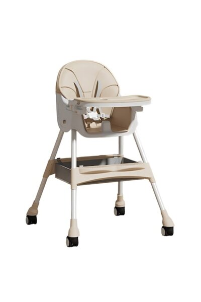 Danex Scaun înalt pentru bebeluși și copii, pliabil, tavă reglabilă, bej