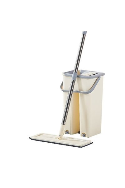 OEM Set profesional de curățenie, mop plat și găleată cu storcător și două co...