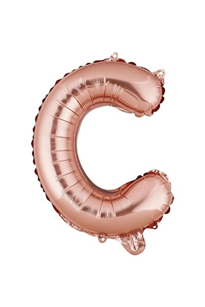 Danex Balon folie metalică Litera C, Danex, 40 cm, Auriu roz