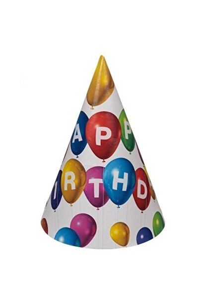 DAMUR Set 6 Party Hats, Children's Party, Cardboard, 20 x 13.5 cm, Model 6 Ha...