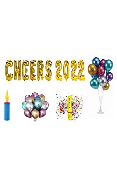 OEM Σετ μπαλονιών Cheers 2022, δώρο για τούρτα, 70 τεμάχια, χρυσό