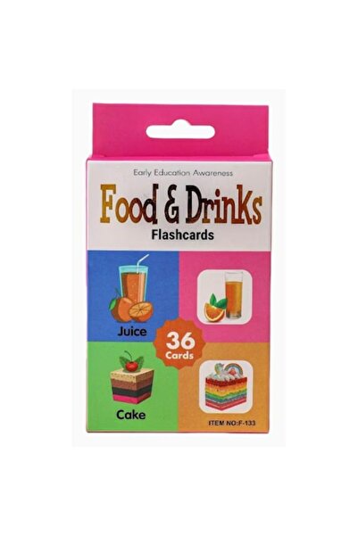 OEM Cartonase educative mancare & bauturi pentru copii, 36 carduri, invatare ...