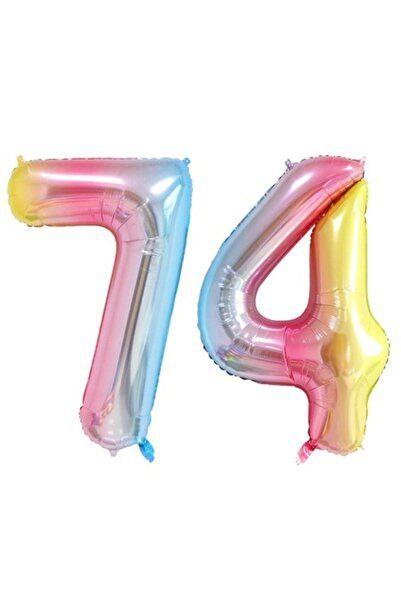 Domi Party & Gifts Set 2 baloane folie cifra , Curcubeu, aniversare 74 ani, 1...