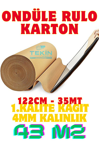 Tekin Ambalaj 122cm x 35mt 4mm Ondüle Rulo Karton | Zemin, Parke, İnşaat ve Ambalaj Koruma Mukavva Rulo”
