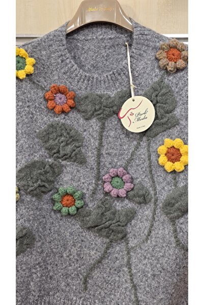 Park Moda Μάλλινη μπλούζα με μοτίβο λουλουδιών κισσού