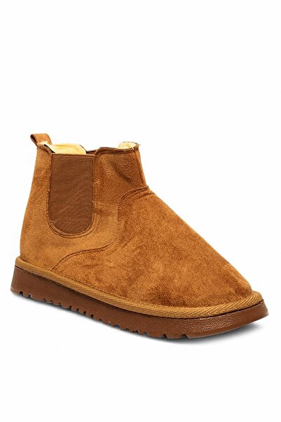 Celira Μαύρα σουέτ μποτάκια με ελαστικό κορδόνι και επένδυση από τρίχες NSB519