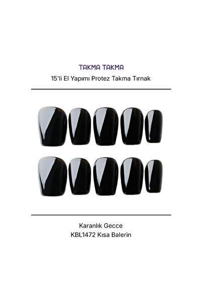 Takma Takma XS Beden 15'li Siyah Kısa Balerin KBL1472 Tekrar Kullanılabilir P...