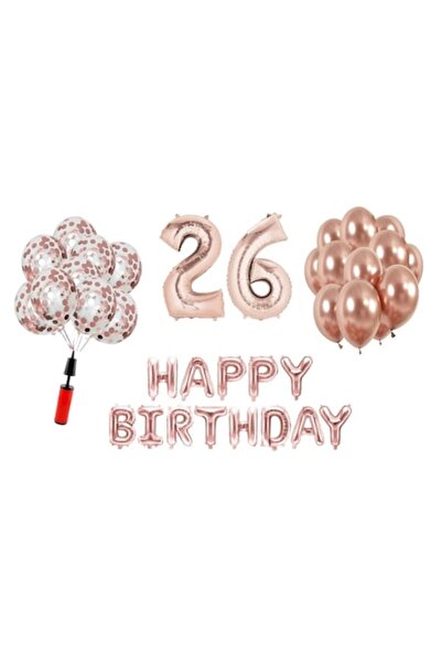 OEM Set baloane, 36 elemente, La mulți ani aniversare 26 de ani, număr folie ...