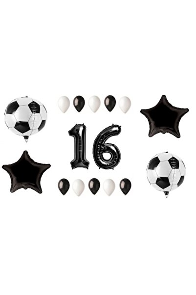 Domi Party & Gifts Set 16 baloane , aniversare 16 ani, tematica forbal, cifra...