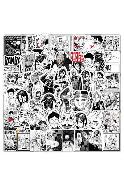 BANDAI 50 قطعة 10/30/50 قطعة ملصقات أوكارون داندادان باللونين الأبيض والأسود مومو أياسي ملصقات أنمي جرافيتي سكيتبو