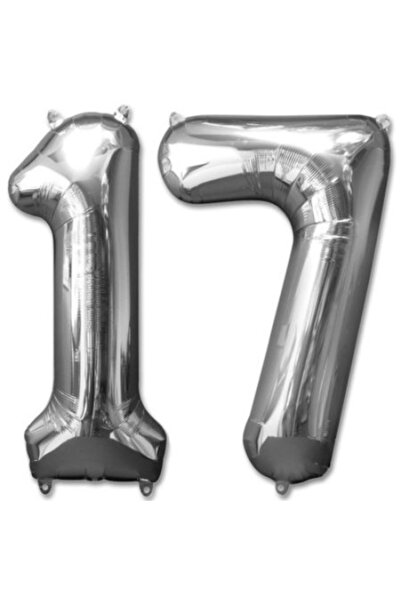 Ramira Balon folie figurină, DOMI PARTY & GIFTS, argintiu, numărul 17, 100 cm