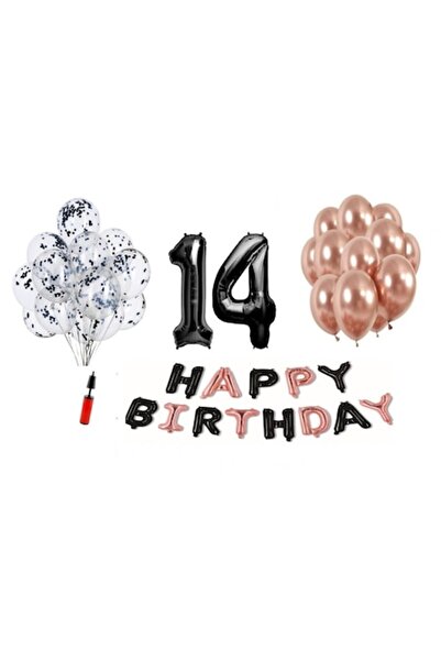 Domi Party & Gifts Set 36 baloane, Domi Party & Gifts, La mulți ani negru/aur...