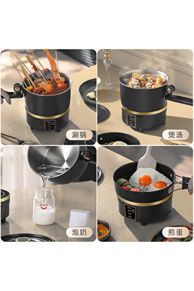 Generic Multifunctional Electric Cooker 2-in-1 Hot Pot & Frying Pan 2L – 750W (Black)