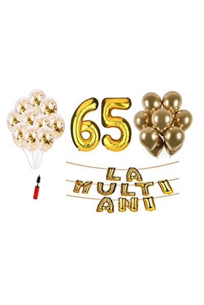 OEM Set de 33 de baloane, sărbătoare La mulți ani pentru a 65-a aniversare, n...