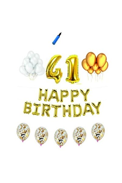 Domi Party & Gifts Set baloane Happy Birthday , 41 ani, auriu, 41 piese,