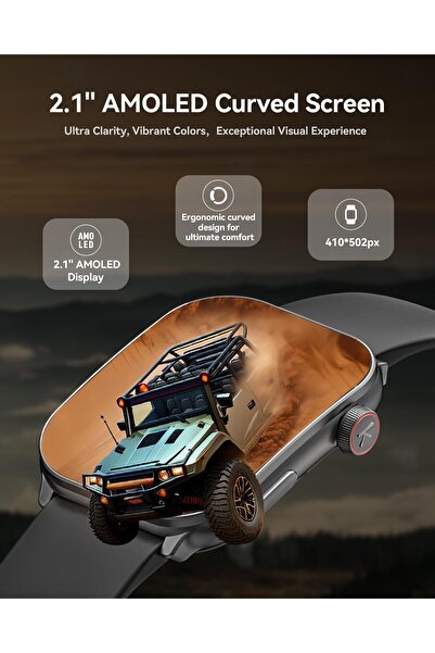 Kieslect Smart Watch (Answer/Make Call), 2.1" Curved AMOLED Screen Smartwatch for Men Women, 100+ Sport Modes